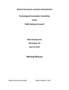 National Aeronautics and Space Administration  Technology & Innovation Committee of the NASA Advisory Council