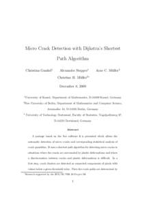 Micro Crack Detection with Dijkstra’s Shortest Path Algorithm Christina Gunkel1 Alexander Stepper1