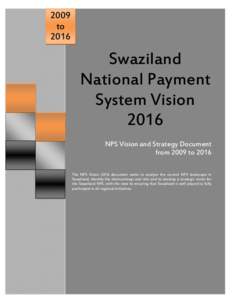 2009 to 2016 Central Bank of Swaziland