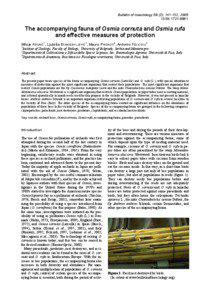 The accompanying fauna of Osmia cornuta and Osmia rufa and effective measures of protection