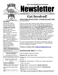 Mesta Park Neighborhood Association  Newsletter News and information for ALL residents of the Mesta Park Historic Preservation District October 2014