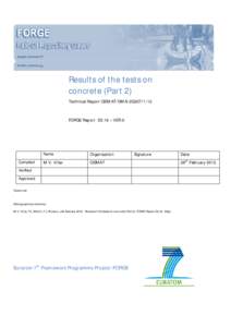 Results of the tests on concrete (Part 2) Technical Report CIEMAT/DMA/2G207/1/12 FORGE Report D3.16 – VER.0