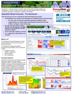 Weather Data Weather Forecasts Weather Risk Consultancy Weather Risk Management Software  November 2013 Update