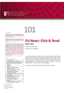 EU News: Click & Read – 101 – MarchHighlights DIRECTIVE (EUOF THE EUROPEAN PARLIAMENT AND OF THE COUNCIL of 9 March 2016 on the strengthening of certain aspects of the presumption of innocence and o