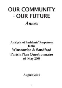 OUR COMMUNITY - OUR FUTURE Annex Analysis of Residents’ Responses to the