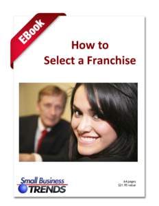 How to Select a Franchise 64 pages $21.95 value