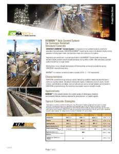 Product Data Sheet  Comparison of Portland Cement Concrete & KEMROKTM Cement Concrete Compressive Strength Loss Through 84 Days Sulfuric Acid Immersion