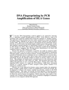 DNA fingerprinting by PCR amplification of HLA genes