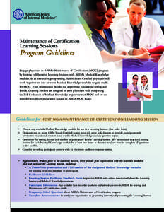 ®  Maintenance of Certification Learning Sessions  Program Guidelines