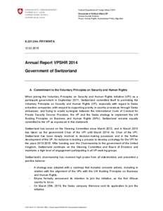 Microsoft Word - Annual report VPSHR 2014 Government of Switzerland public.doc