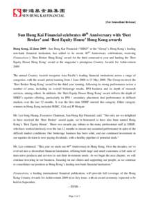 Investment / Political geography / Sun Hung Kai Bank / Citibank / Sun Hung Kai & Co. / FinanceAsia / Hong Kong
