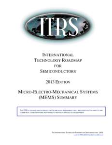 INTERNATIONAL TECHNOLOGY ROADMAP FOR SEMICONDUCTORS[removed]EDITION
