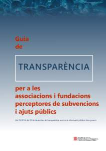 Guia de transparència per a les associacions i fundacions perceptores de subvencions i ajuts públics
