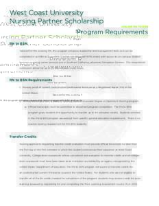 West Coast University Nursing Partner Scholarship ONLINE RN TO BSN Program Requirements RN to BSN