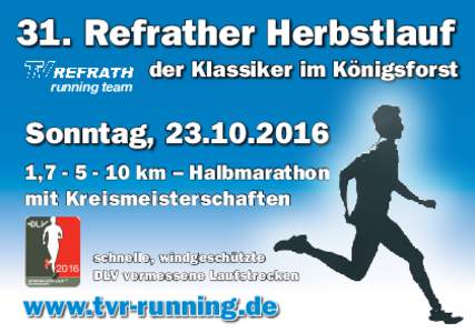 31. Refrather Herbstlauf running team der Klassiker im Königsforst  Sonntag, 