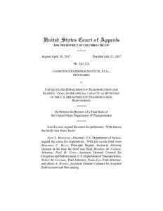 United States Court of Appeals FOR THE DISTRICT OF COLUMBIA CIRCUIT Argued April 10, 2017  Decided July 21, 2017