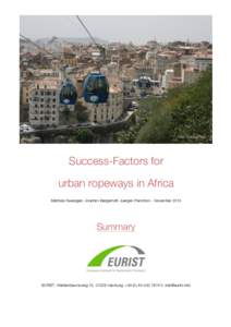 Foto: Doppelmayr  Success-Factors for urban ropeways in Africa Matthias Nuessgen, Joachim Bergerhoff, Juergen Perschon - November 2014