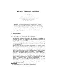 The RC5 Encryption Algorithm? Ronald L. Rivest MIT Laboratory for Computer Science