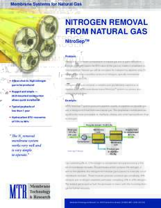 Membrane Systems for Natural Gas  NITROGEN REMOVAL FROM NATURAL GAS NitroSep™ Problem