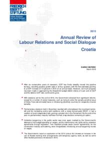 2015  Annual Review of Labour Relations and Social Dialogue Croatia