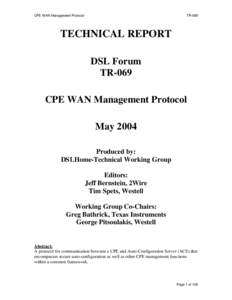 CPE WAN Management Protocol