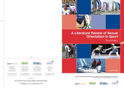 A Literature Review of Sexual Orientation in Sport Summary Produced by