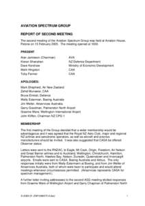 AVIATION SPECTRUM GROUP REPORT OF SECOND MEETING