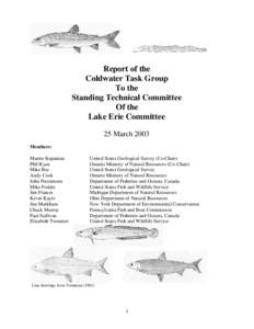 Report of the Coldwater Task Group To the Standing Technical Committee Of the Lake Erie Committee