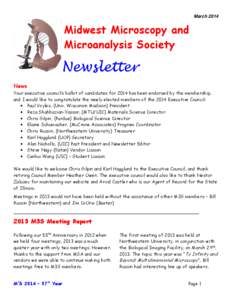 March[removed]Midwest Microscopy and Microanalysis Society  Newsletter