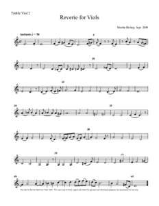 Treble Viol 2  Reverie for Viols Martha Bishop, SeptAndante q = 54