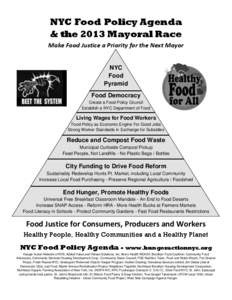 NYC Food Policy Agenda & the 2013 Mayoral Race Make Food Justice a Priority for the Next Mayor