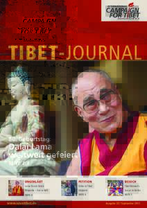 TIBET-JOURNAL  80. Geburtstag: Dalai Lama weltweit gefeiert