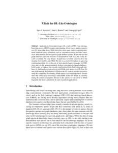 XPath for DL-Lite Ontologies Egor V. Kostylev1 , Juan L. Reutter2 , and Domagoj Vrgoˇc3 1 3