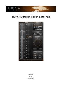 HOFA 4U Meter, Fader & MS-Pan  Manual HOFA V2.0 / M1