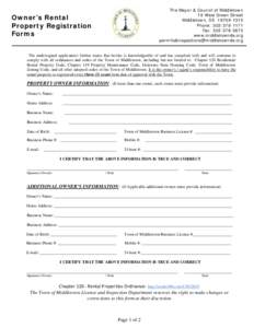 Microsoft Word - 1. Owners Rental Property Registration Form