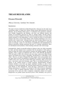 Rimoldi (2006:Treasured Islands  TREASURED ISLANDS Eleanor Rimoldi (Massey University, Auckland, New Zealand) Introduction