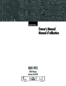 Owner’s Manual Manuel d’utilisation RDV-995 DVD Player Lecteur de DVD