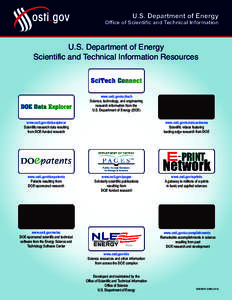 U.S. Department of Energy  Office of Scientific and Technical Information U.S. Department of Energy Scientific and Technical Information Resources