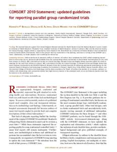 Review  Schulz et al. CONSORT 2010 Statement: updated guidelines for reporting parallel group randomized trials