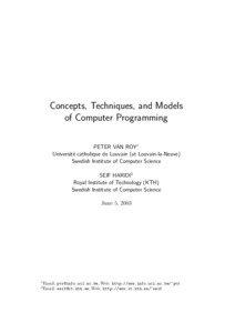 Concepts, Techniques, and Models of Computer Programming PETER VAN ROY1