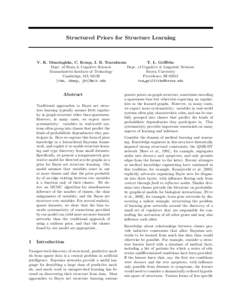 Structured Priors for Structure Learning  V. K. Mansinghka, C. Kemp, J. B. Tenenbaum