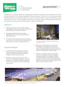 Case study Sector: Architecture & Design Country: North America Progressive AE is a full-service architecture, engineering and consulting firm dedicated to the sustainability of the natural and built environment. For ove