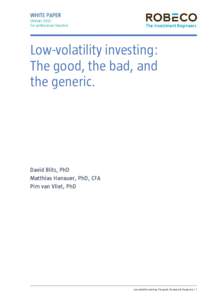 Economy / Mathematical finance / Finance / Money / Volatility / Robeco / Beta / Low-volatility anomaly / Draft:Pim van Vliet / Volatility smile