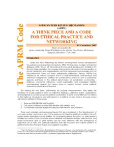 Microsoft Word - Code of Practice - African Peer Review Mechanism.doc