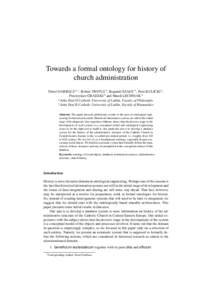 Towards a formal ontology for history of church administration