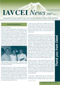 IAVCEI NewsNo: 1 INTERNATIONAL ASSOCIATION OF VOLCANOLOGY AND CHEMISTRY OF THE EARTH’S INTERIOR