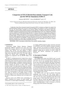 Progress in NUCLEAR SCIENCE and TECHNOLOGY, Vol. 2, ppARTICLE Comparison of TITAN Hybrid Deterministic Transport Code and MCNP5 for Simulation of SPECT