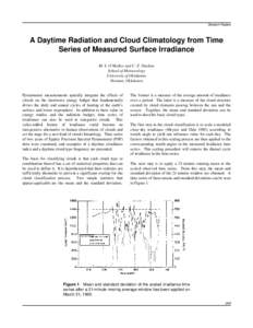 Session Papers  A Daytime Radiation and Cloud Climatology from Time Series of Measured Surface Irradiance M. S. O’Malley and C. E. Duchon School of Meteorology