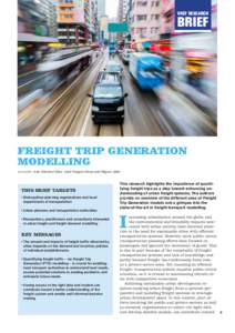 VREF RESEARCH  BRIEF FREIGHT TRIP GENERATION MODELLING