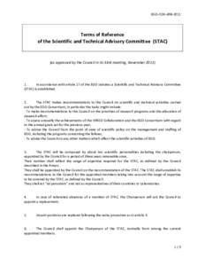 EGO-COUTerms of Reference of the Scientific and Technical Advisory Committee (STAC)  (as approved by the Council in its 33rd meeting, November 2011)